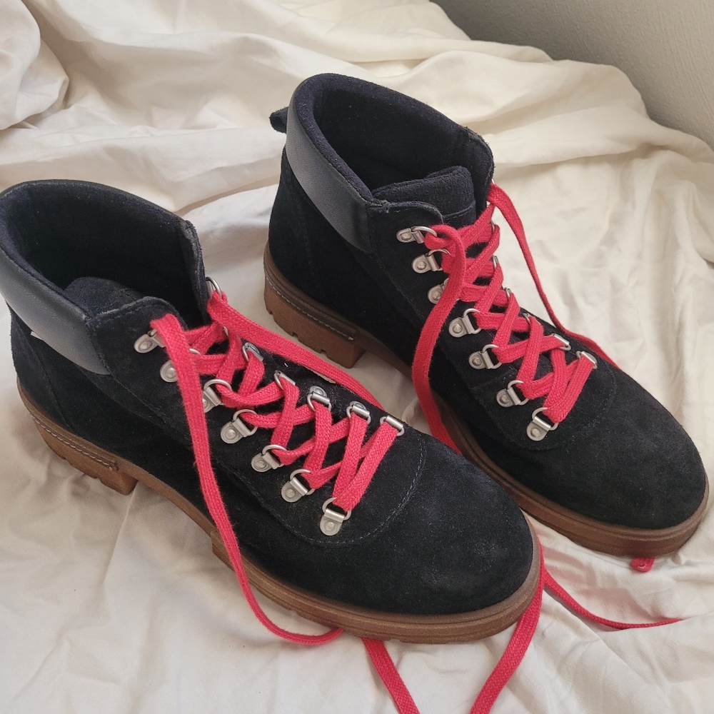 LN Musse & Cloud Black Combat Ankle Boots SZ 10